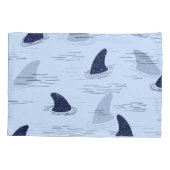 Shark Fin Ocean Pattern Kussensloop (Achterkant)