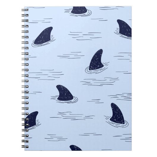 Shark Fin Ocean Pattern Notitieboek (Voorkant)