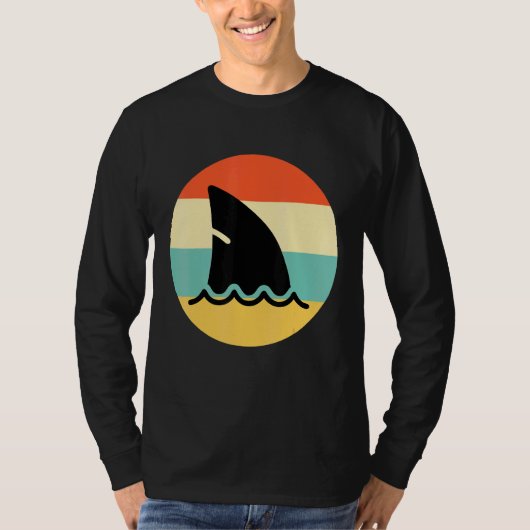 Shark Fin Retro Style Shark T-shirt (Voorkant)