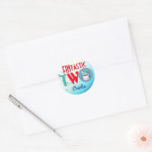 Shark Fintastic Second Birthday Ronde Sticker (Envelop)