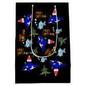 Shark Fish kerstcadeautassen Medium Cadeauzakje (Achterkant)
