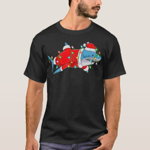 Shark Fish Lover kerstlampjes Santa Merry Shar T-shirt