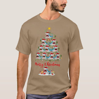 Shark Fish Lover Xmas Matching Santa Shark Christm T-shirt