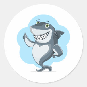 Shark Fish Swim Home Personaliseer Destiny's Ronde Sticker