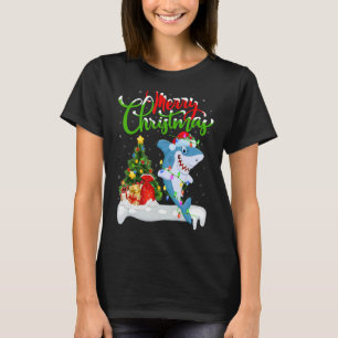 Shark Fish Xmas Decorations Santa Shark Christma T-shirt