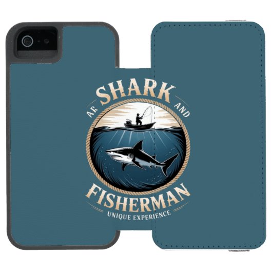 Shark & Fisherman Incipio iPhone Portemonnee Hoesje (Agenda Open)