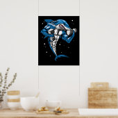 Shark Fitness Gewichtstilling Poster (Keuken)