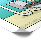 Shark flushing the toilet poster (Coin)