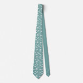 Shark Frenzy Cool Blue White Pattern Stropdas (Voorkant)