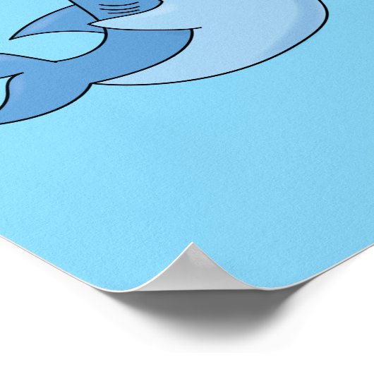 Shark Friends Kawaii Artwork Kids Room Poster (Hoek)