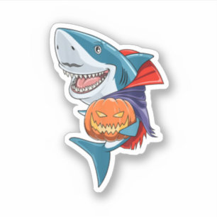 Shark Halloween Shark Lover Gift Pumpkin Shark Hal Sticker