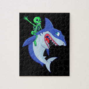 Shark Halloween Skeleton Riding Sharks Lover Funny Legpuzzel