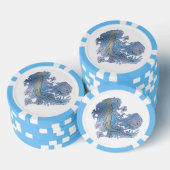 Shark Hammerhead Ocean Scene Poker Chips (Opstapeling)