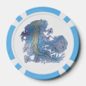 Shark Hammerhead Ocean Scene Poker Chips (Achterkant)