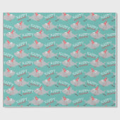 Shark Happy Birthday Cadeaupapier (Vlak)