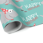 Shark Happy Birthday Cadeaupapier (Rol Hoek)