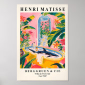 Shark in bad Art Print, grappig strand huis deco Poster (Voorkant)