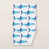 Shark in Shades of Blue Towel Bad Handdoek (Handdoek)