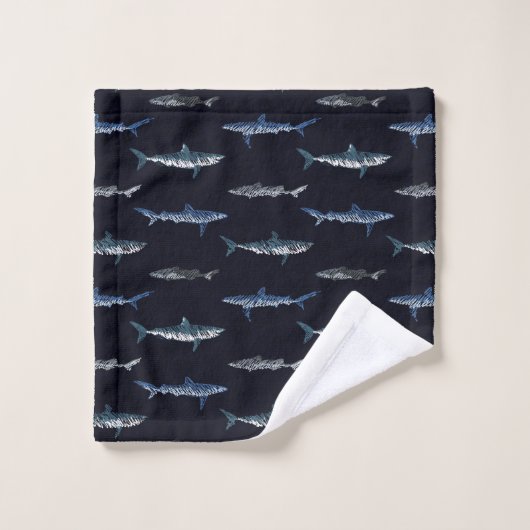Shark Invasion Pattern Bad Handdoek (Wasdoekje)