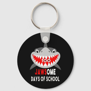 Shark Jawesome 100 dagen School Schattige Fun Gift Sleutelhanger