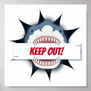 Shark Keep Out-teken Poster