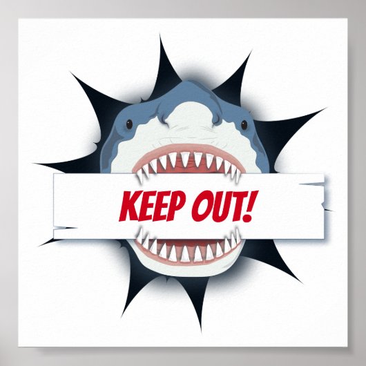 Shark Keep Out-teken Poster (Voorkant)