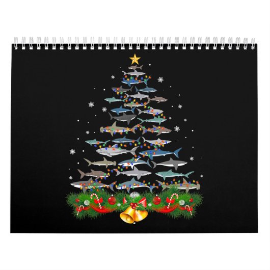 Shark kerstboom, haaienlovers kalender (Hoes)