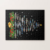 Shark kerstboom, haaienlovers legpuzzel (Horizontaal)