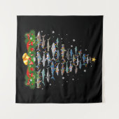 Shark kerstboom, haaienlovers wandkleed (Voorkant (horizontaal))