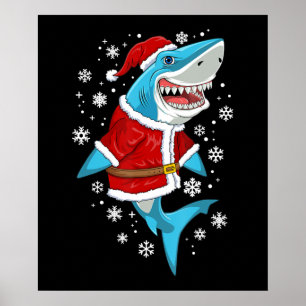 Shark kerstcadeautjes Kinder kerstkerstkerstfeestj Poster