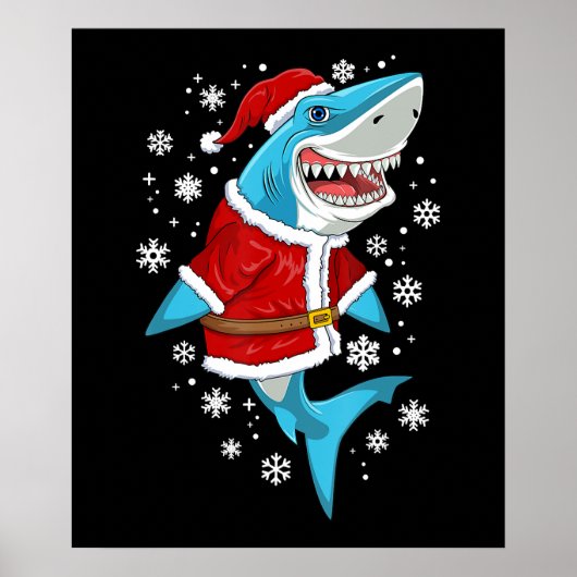 Shark kerstcadeautjes Kinder kerstkerstkerstfeestj Poster (Voorkant)