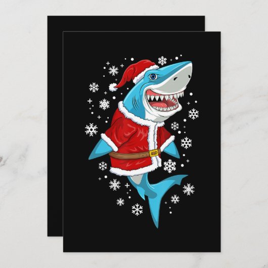 Shark kerstcadeautjes voor kerstcadeautjes bedankkaart (Voorkant / Achterkant)