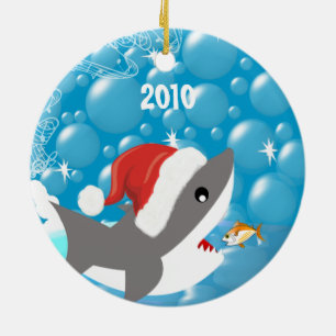 Shark Kerstfamilie Foto-versiering Keramisch Ornament