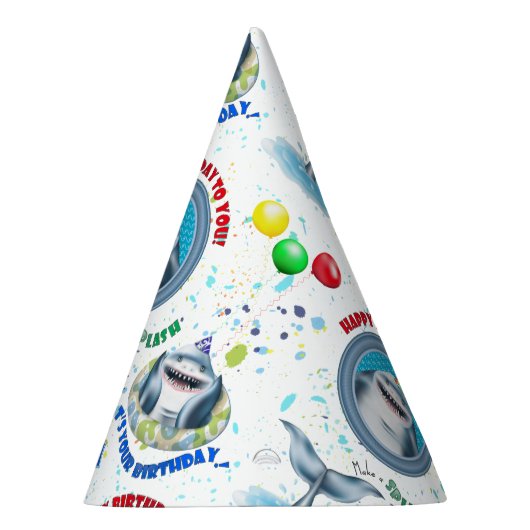 Shark Kids Verjaardag Feesthoedjes (Rechts)