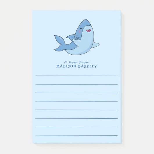Shark Kind Cute Kawaii Post-it Notes (Voorkant)