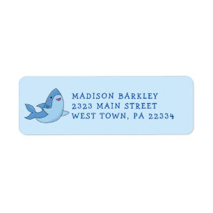 Shark Kind Cute Kawaii Return Address Label