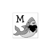 Shark Kind Schattige Kawaii Monogram Initiaal Rubberstempel (Afrduk)