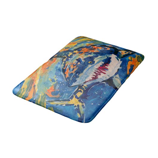 Shark "Kunst van kinderen" Badmat (Gekanteld)