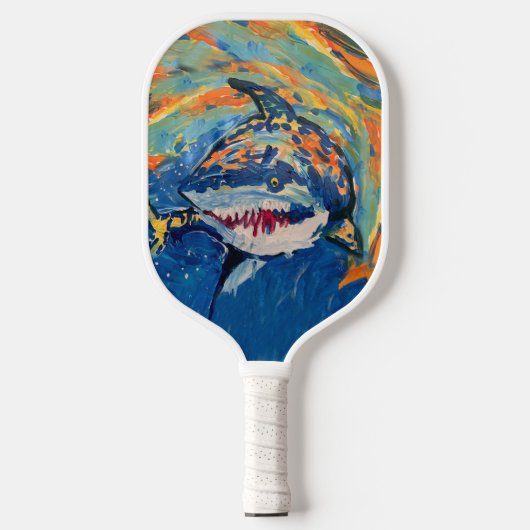 Shark "Kunst van kinderen" Pickleball Paddle (Voorkant)