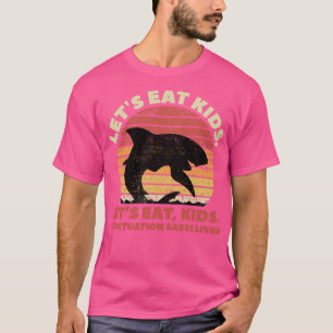 Shark laat Kinder beknotting eten redt levende gra T-shirt