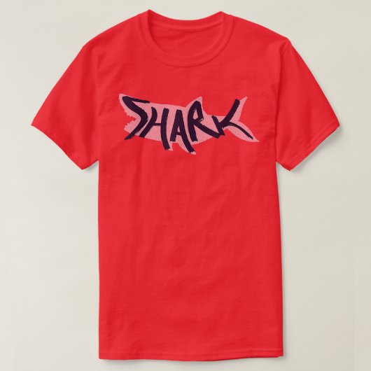 Shark Lettering op Shark Silhouette T-shirt (Design voorkant)