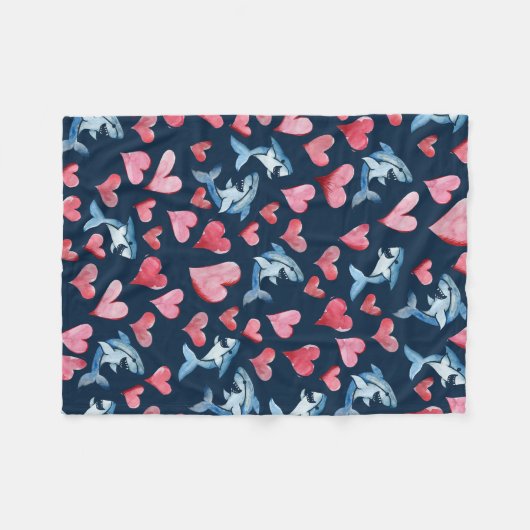 Shark Lover Fleece Deken (Voorkant (Horizontaal))