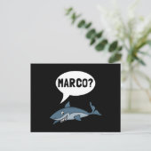 Shark Marco Polo Ocean Vacation Funny Briefkaart (Staand voorkant)