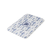 Shark Marine Life Zee Blue Waterverf Monogram Badmat (Gekanteld)
