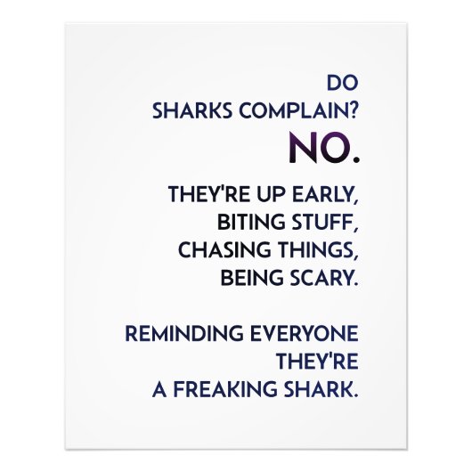 "Shark Mindset" Quote Foto Afdruk (Voorkant)