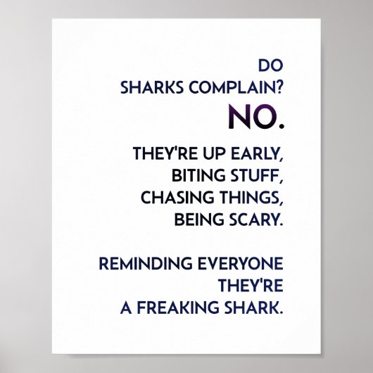 "Shark Mindset" Quote Poster (Voorkant)