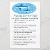 Shark Nursery Rhyme Quiz baby shower game (Voorkant)