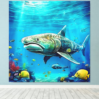 Shark Ocean Predator Art Canvas Afdruk