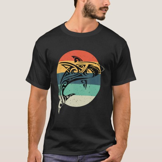 Shark Ocean's Vakantie Retro Throwback  T-shirt (Voorkant)