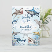 Shark Oneder The Sea 1st Birthday Invitation (Debout devant)
